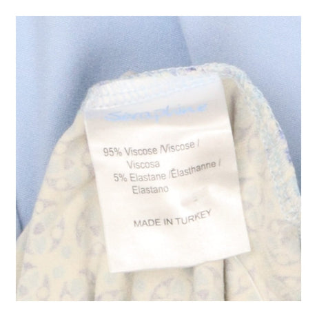 Wrap Dress Light Blue Floral Panel Tie Waist Mater