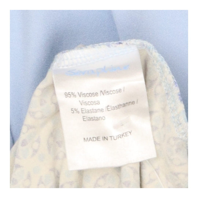 Wrap Dress Light Blue Floral Panel Tie Waist Mater
