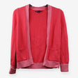 Pink Colourblock Open Cotton Cardigan