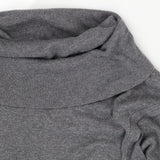 Grey Cowl Neck Crossover Short Sleeve Knit Materni