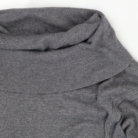 Grey Cowl Neck Crossover Short Sleeve Knit Materni