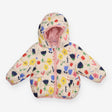 Coat padded white floral