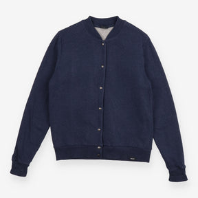 Bomber Jacket Navy Recycled Snap Front Casual