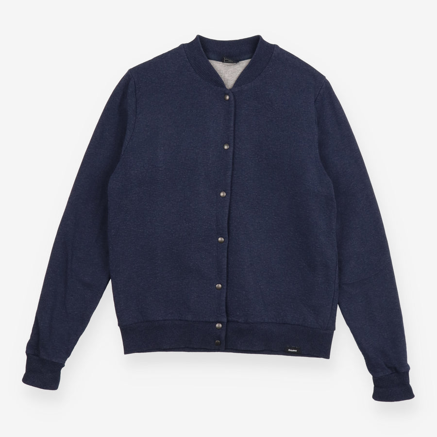 Bomber Jacket Navy Recycled Snap Front Casual
