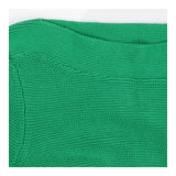 Green Cotton Blend Boat Neck Knitted Sweater