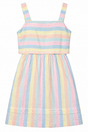 Sundress Linen Pastel Stripe Sleeveless Mini