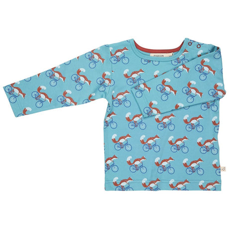 T-shirt cycling fox - turquoise