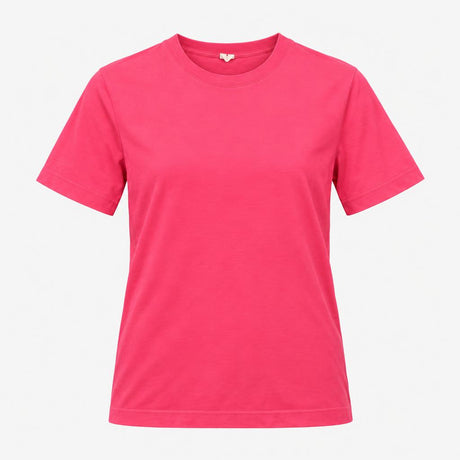 T-Shirt Bright Pink Crew Neck Short Sleeve Relaxed