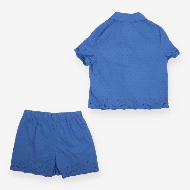 Shirt with Bow and Short Blue Outfit