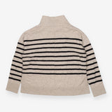 Camel Black Stripe High Neck Jumper with Pockets