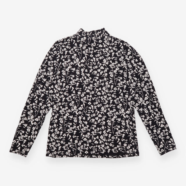 Floral Funnel Neck Cotton Rich Jersey Top
