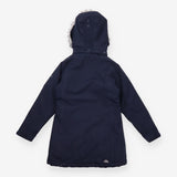 Navy long parka with pink lining