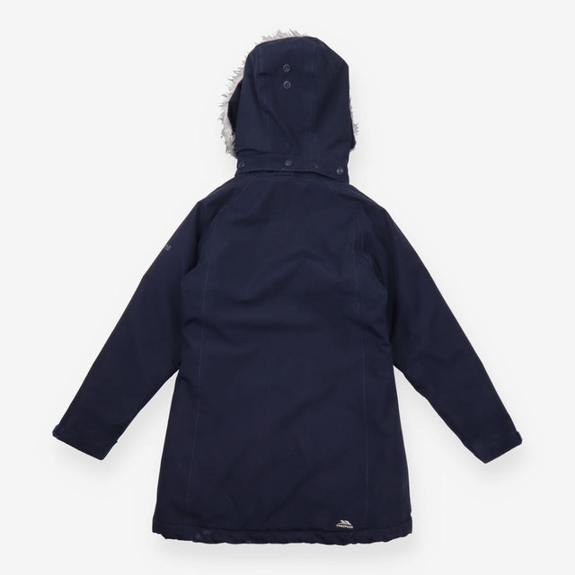 Navy long parka with pink lining