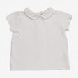 T-shirt Collared White with Daisy Detail