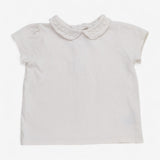 T-shirt Collared White with Daisy Detail