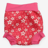 Swim nappy pink white hibiscus
