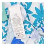 Printed Dress Cream Blue Teal Floral V-Neck