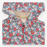 Hoodie Fleece Lined White Floral