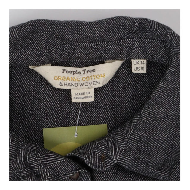 Organic Cotton Shirt Dress | Grey Herringbone Weav