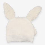 Knit hat white rabbit ears with gloves set