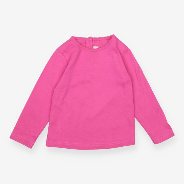 Long Sleeve Tee Shirt Plain Pink