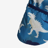 Pramsuit Blue White and navy Dinosaur Print