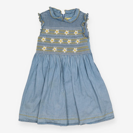 Dress chambray smock with daisies