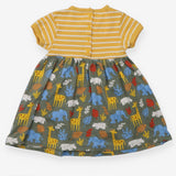 Dress yellow top with green safari animal skirt