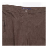 Taupe Brown Stretch Viscose Tailored Slim Leg Shor