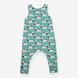 Jersey Romper Green with Zebras