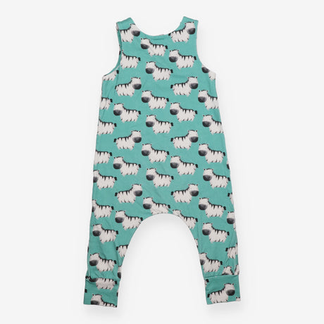 Jersey Romper Green with Zebras