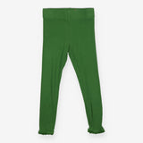 Green ribbed leggings