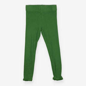 Green ribbed leggings