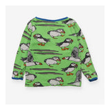 Tee Long Sleeve Bright Green with Puffins Prints