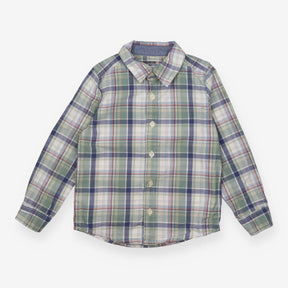 Shirt Long Sleeve Green and Blue Check