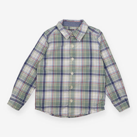 Shirt Long Sleeve Green and Blue Check