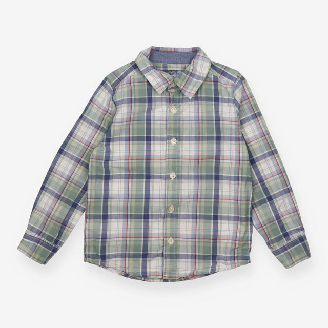 Shirt Long Sleeve Green and Blue Check
