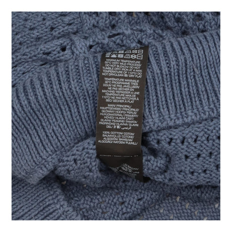 Jumper Blue Open Weave Cotton Drawcord Hem