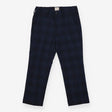 Blue checked woven trousers