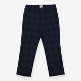 Blue checked woven trousers