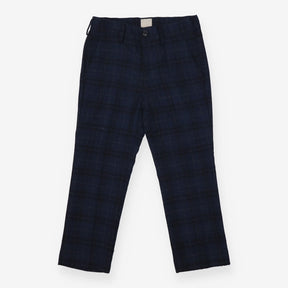 Blue checked woven trousers