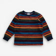 T-Shirt Velour Orange Green and Blue Stripes