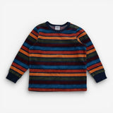 T-Shirt Velour Orange Green and Blue Stripes