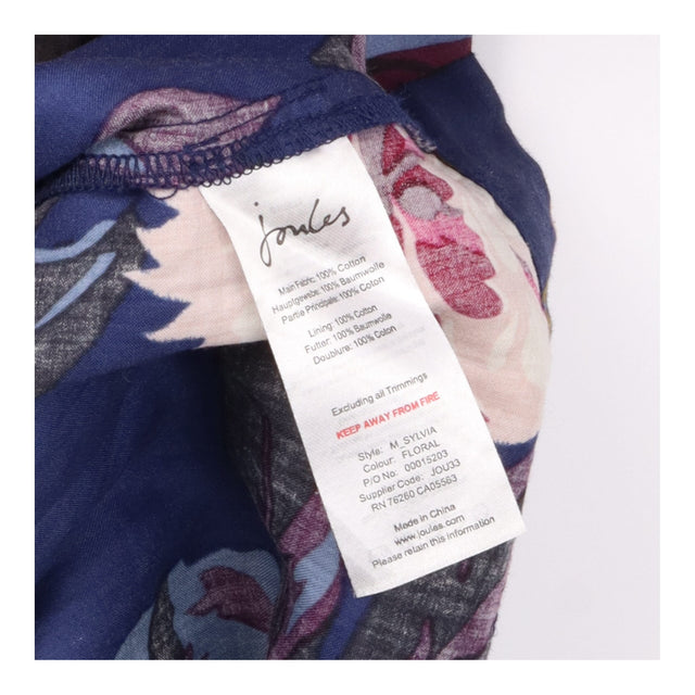 Midi Dress Navy Multicolour Floral Pleated V Neck