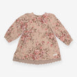 Dress brown pink flowers jersey LS