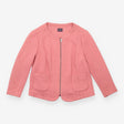 Quilted Jacket Dusty Pink Chevron Zip Front