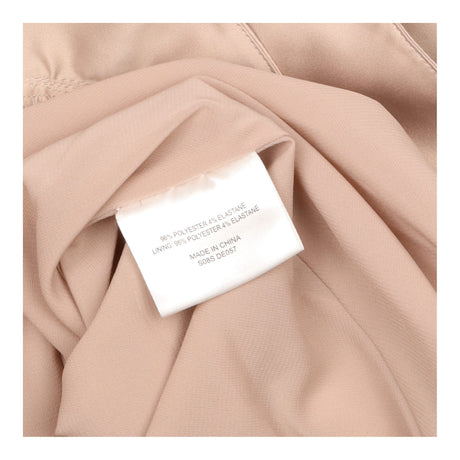 Midi Dress Nude Gold Ruffle Halterneck Fitted Occa