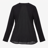 Black Chiffon Panel Long Sleeve Maternity Nursing 