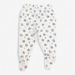Cream Hedgehog Footed Leggings