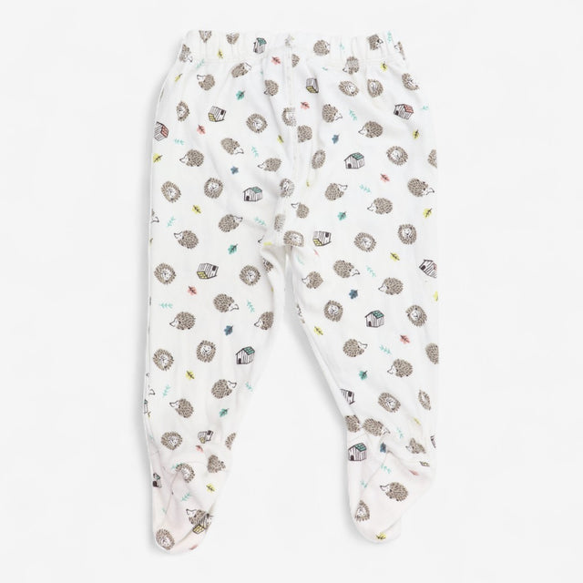 Cream Hedgehog Footed Leggings